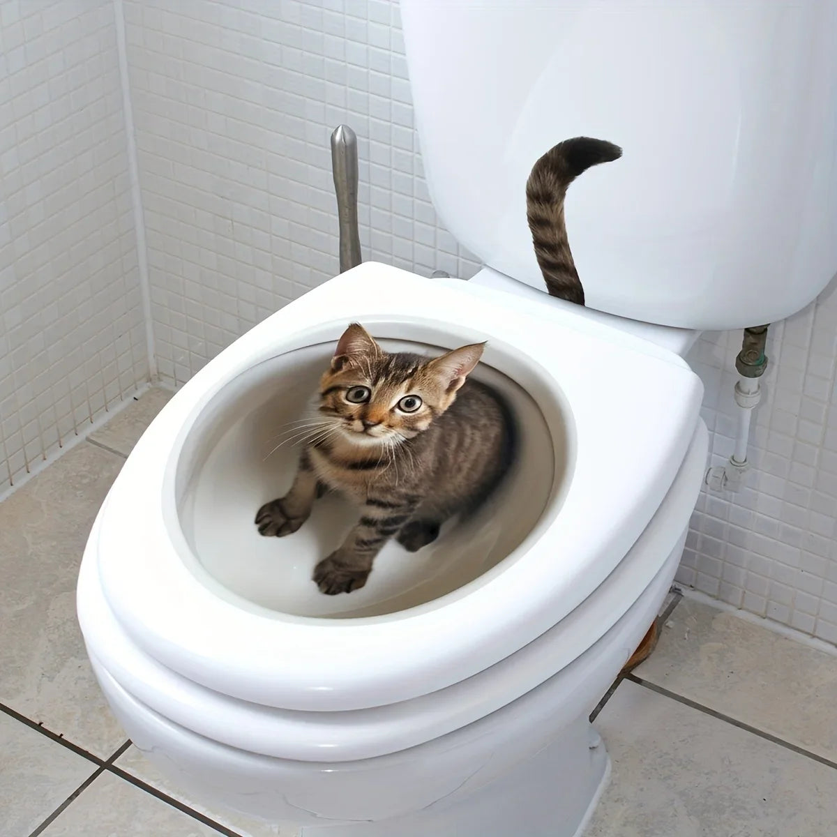 autocollant toilette tapis moderne animal compagnie amovible décoration salle bains pvc blanc 30x30cm