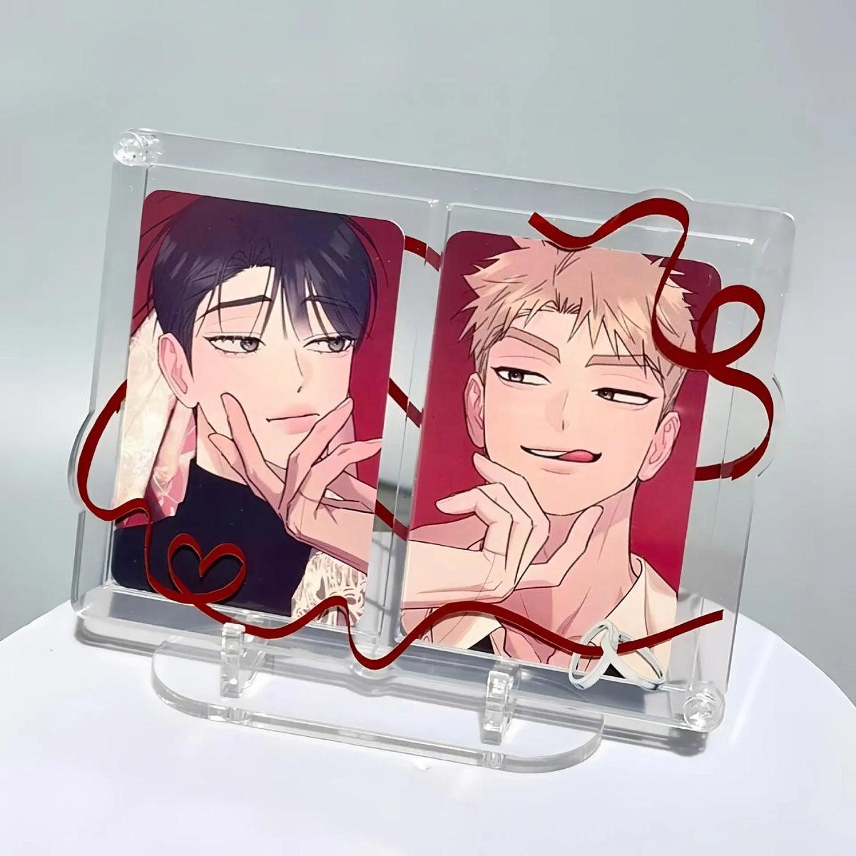 cadre photo transparent anime moderne clips coeur rouge décoration couple photos idoles