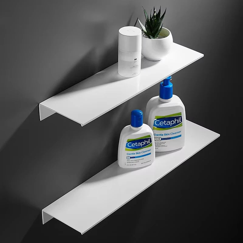 étagères murales modernes or noir blanc aluminium adhésives salle bain minimaliste 30 40 50cm