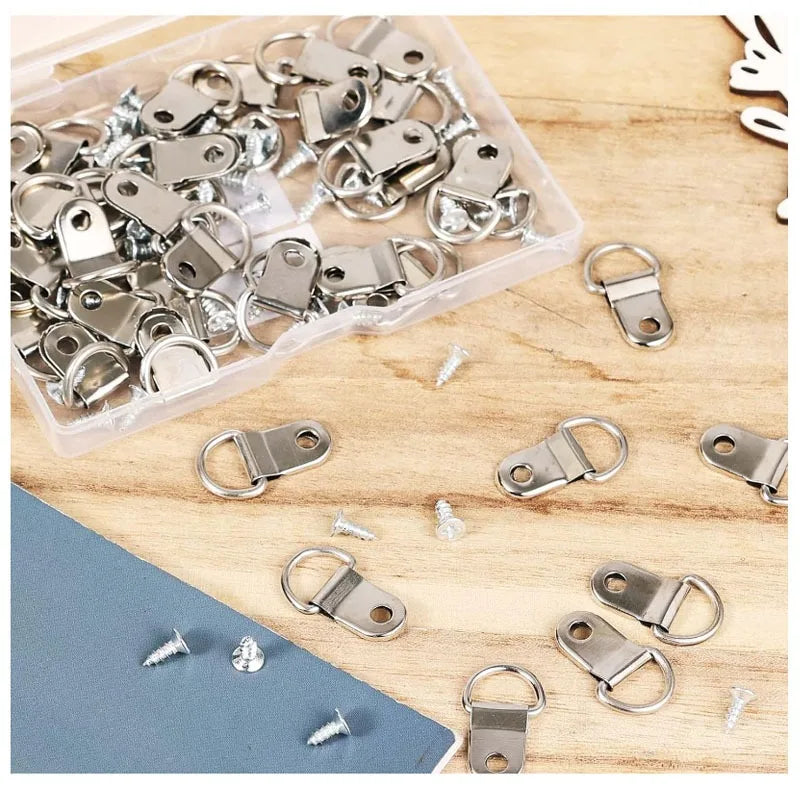 anneaux fixation argentés modernes 50pcs vis 50pcs cintres tableaux travail bois