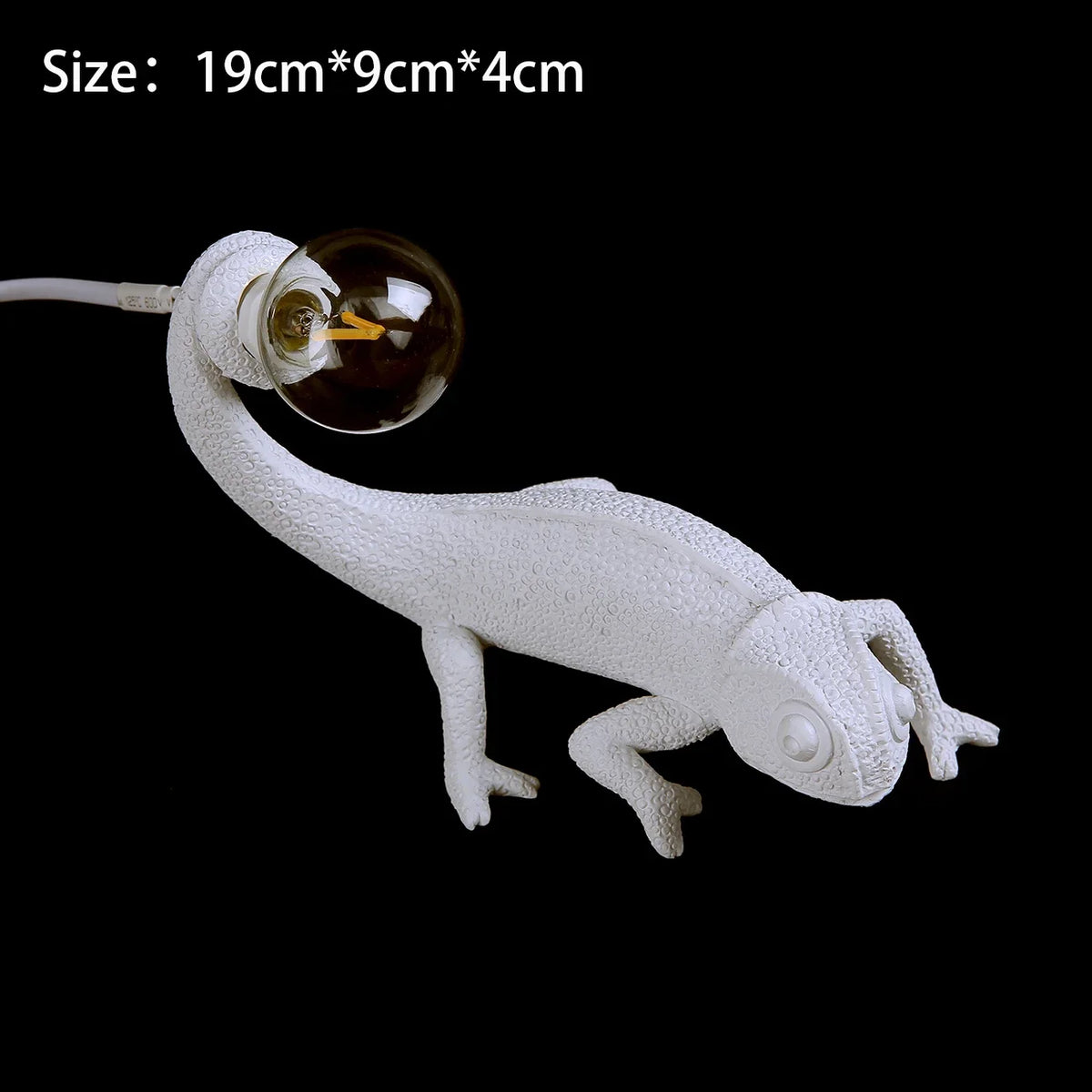 lampe murale caméléon résine texture animale chambre moderne éclairage décoration filaire blanc