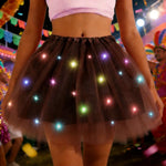 Jupe tutu lumineuse LED bleu rouge blanc moderne festive femme carnaval