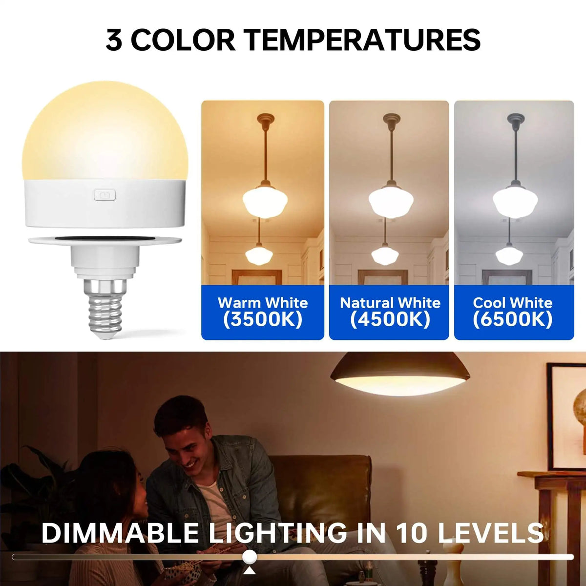 ampoule led rechargeable e27 couleurs blanc moderne télécommande tactile chambre réglable 5v usb
