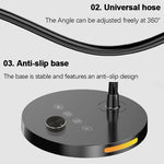 lampe table rotative moderne noir réglage luminosité interrupteur tactile basse consommation abs