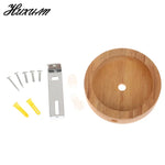 support circulaire bois naturel grain moderne minimaliste vis bouchons mur plaque fixation
