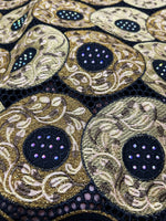 tissu brodé noir doré strass occasion party voile coton largeur 51 52 inches dentelle