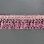 ruban franges double couche polyester classique beige marron rose rouge doré