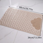 tapis bain doux pieds silicone antidérapant texturé motif nuages gris bleu clair moderne minimaliste