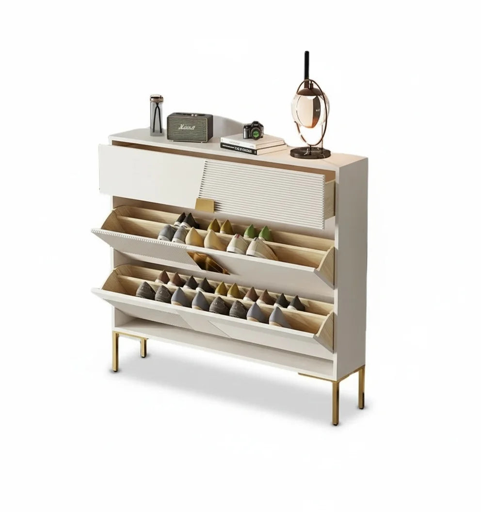 rangement chaussures moderne meuble bois blanc noir or adjustable storage organizer cabinet tipping bucket