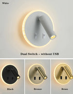 applique murale led moderne ports usb lampes lecture réglables chambre étude