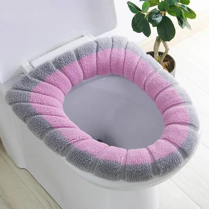 couvre siège toilette velours gris rose bleu vert beige confortable moderne salon