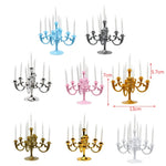 décoration anniversaire bougeoir or argent rose classique cinq branches tiges blanches base plate