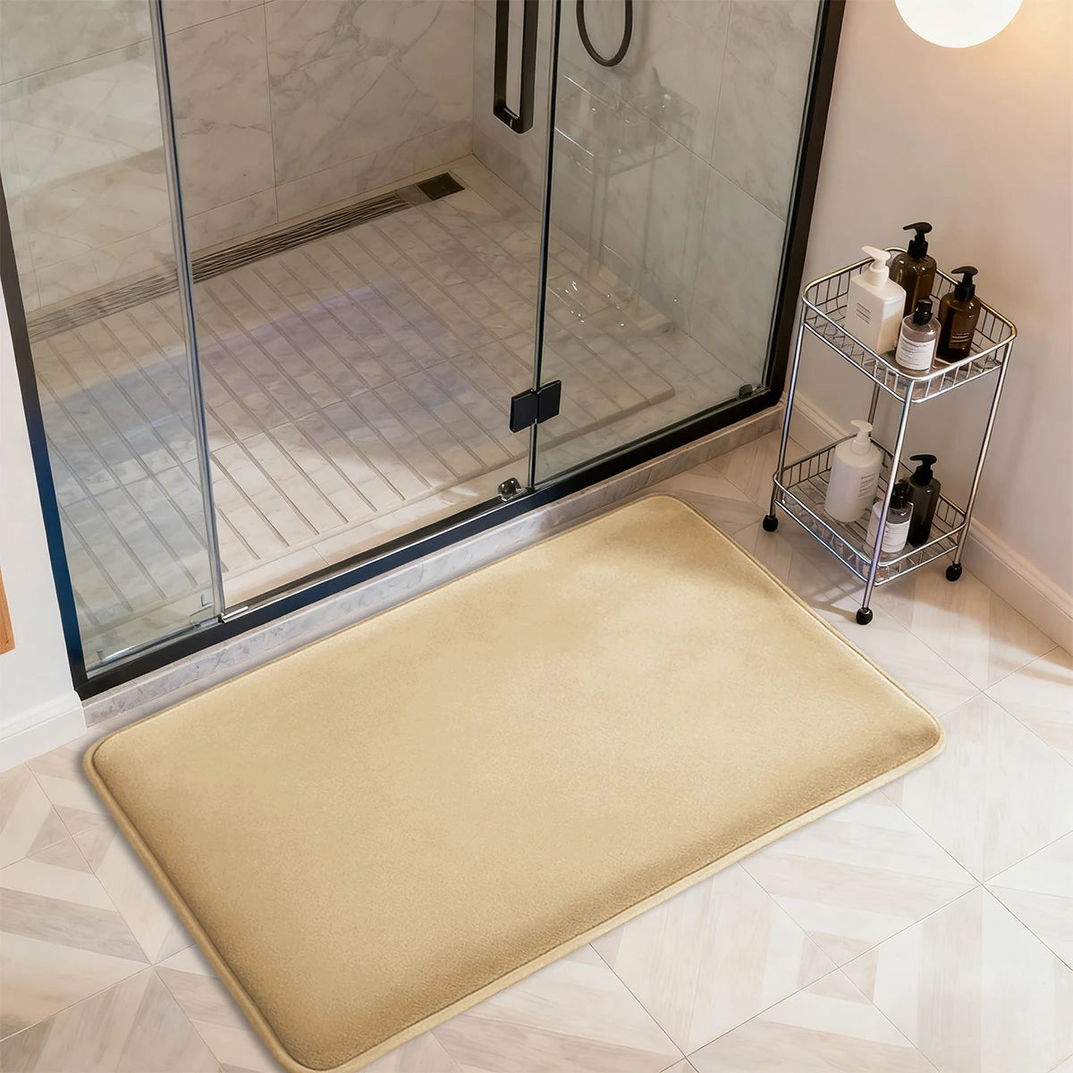 tapis bain antidérapant gris foncé moderne texture coral fleece 60x40cm 80x50cm