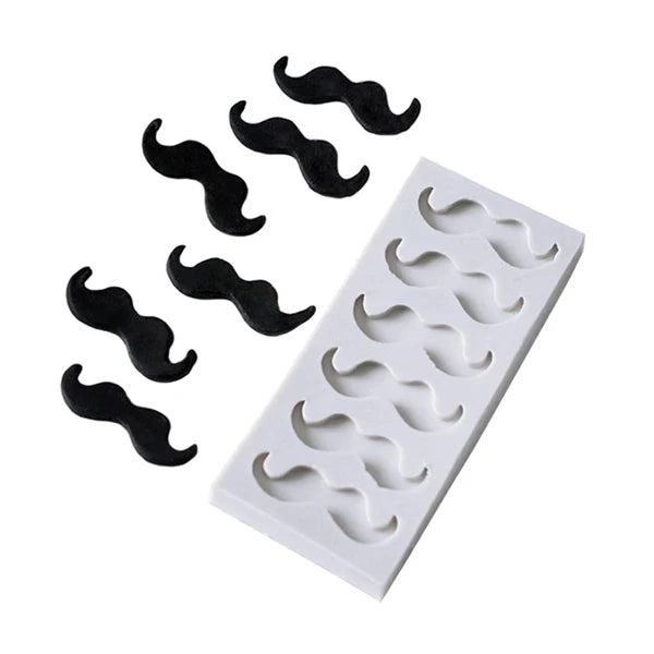 moules silicone gâteaux pâtisserie motifs moustaches nœuds papillon décorations cupcakes