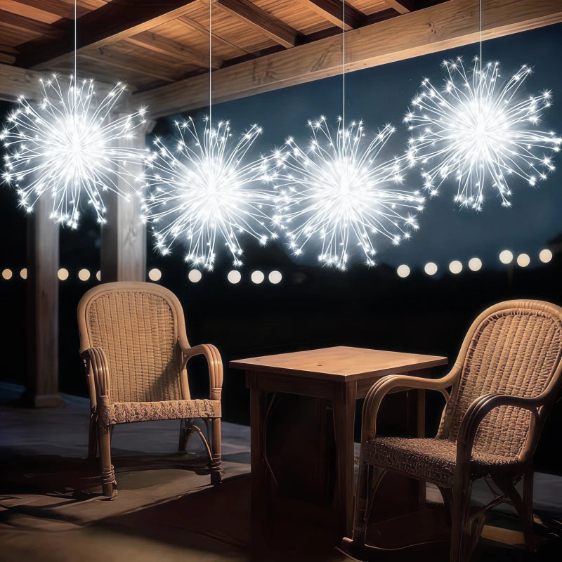 guirlande lumineuse moderne étoiles lumineuses blanc doré multicolore 240 leds fixations oeilletsextérieur decoration noel