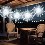 guirlande lumineuse moderne étoiles lumineuses blanc doré multicolore 240 leds fixations oeilletsextérieur decoration noel