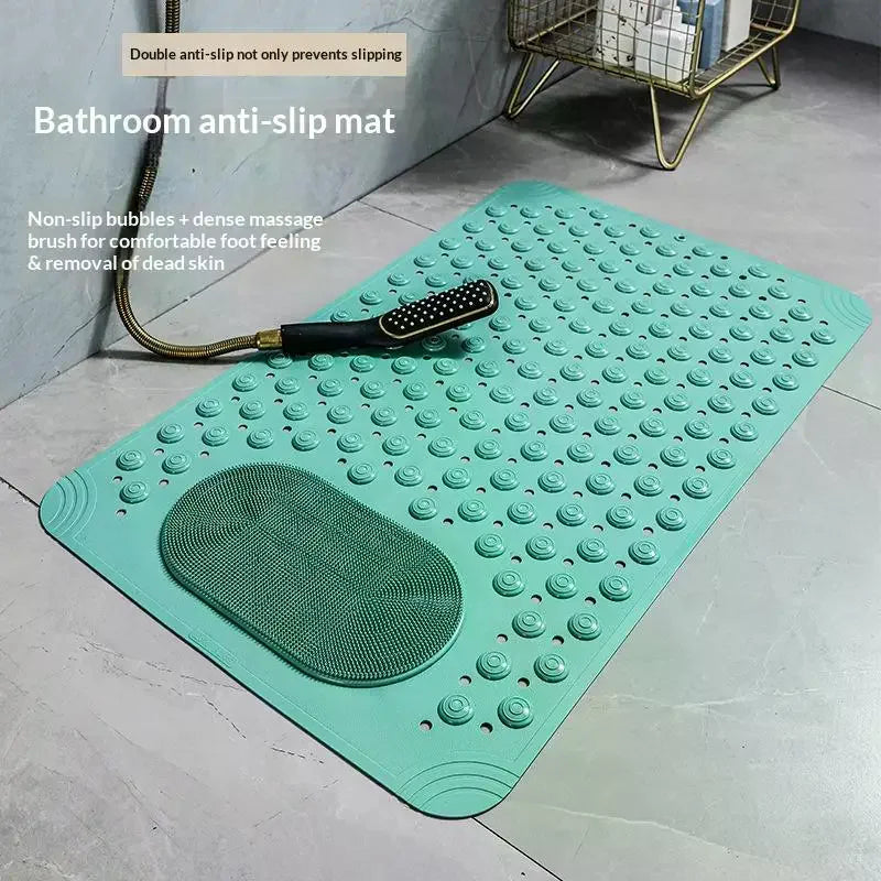 tapis bain antidérapant vert menthe bleu clair gris rose texture bobs abrasive moderne