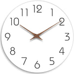 horloge murale bois blanc minimaliste aiguille quartz 305mm salon simple