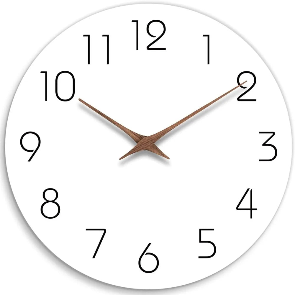 horloge murale bois blanc minimaliste aiguille quartz 305mm salon simple