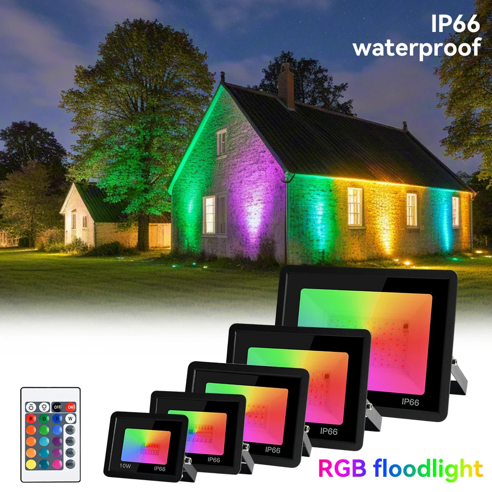 projecteur led noir moderne ip66 rgb extensible filaire 220vextérieur jardin