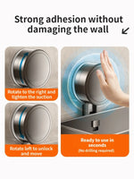 étagère salle bain murale ventouse aluminium argenté perforée moderne suction sans perçage.instructions montages