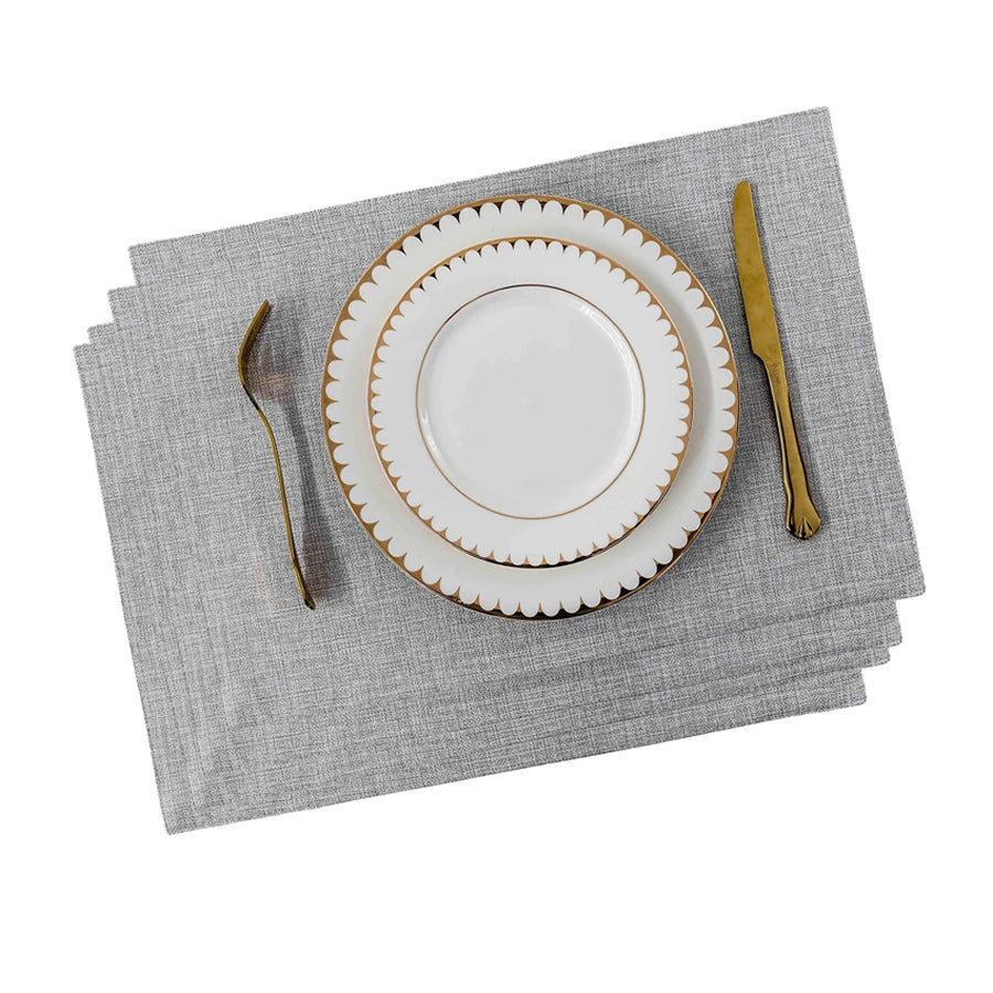 serviettes table lin beige gris noir classiques non glissantes table manger set pièces