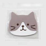 coasters anti dérapants silicone forme chat couleurs gris noir simples cartoon