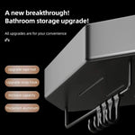 étagère salle bain moderne adhésive métal gris plat niveaux crochets rangement góc