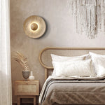applique murale moderne pierre bois marron foncé led cuisine chambre coucher
