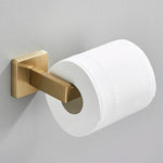 accessoires salle bain ensemble porte serviettes moderne finition dorée métal alliage aluminium fixations murales