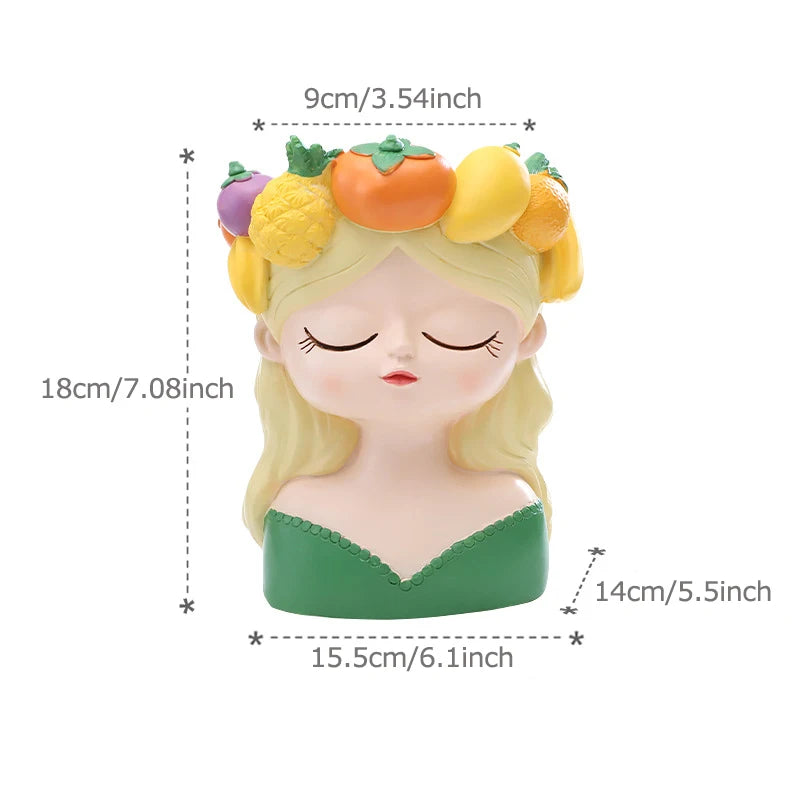 cache pot figurine féerique résine décoratif plantes succulentes fleurs jardin maison
