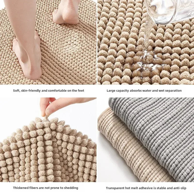 tapis bain moderne boules relief bleu marine gris clair bleu pastel rose pâle absorbant