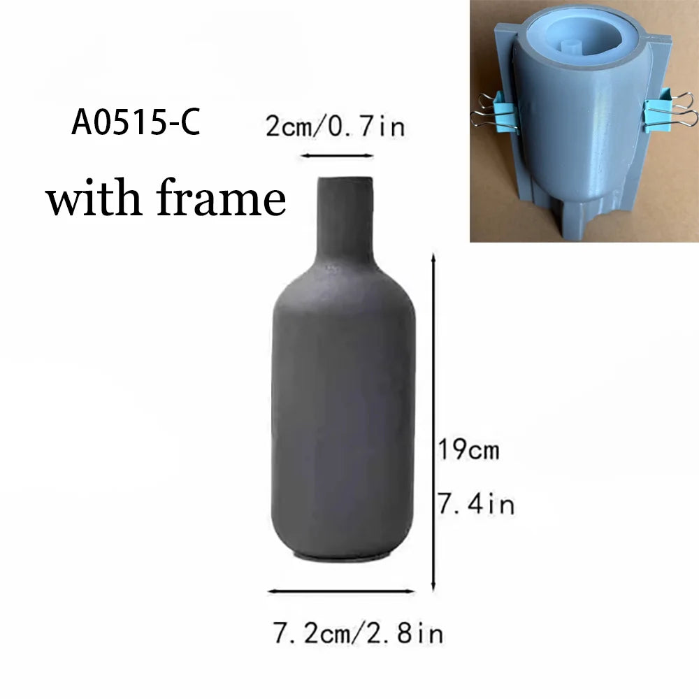 moulage vase béton ciment plâtre résine silicone gris moderne clips decoration diy