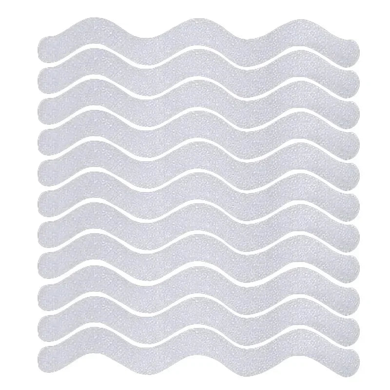 tapis bain antidérapant moderne rayures ondulées blanc adhésif respectueux environnement 24pcs 36pcs 48pcs