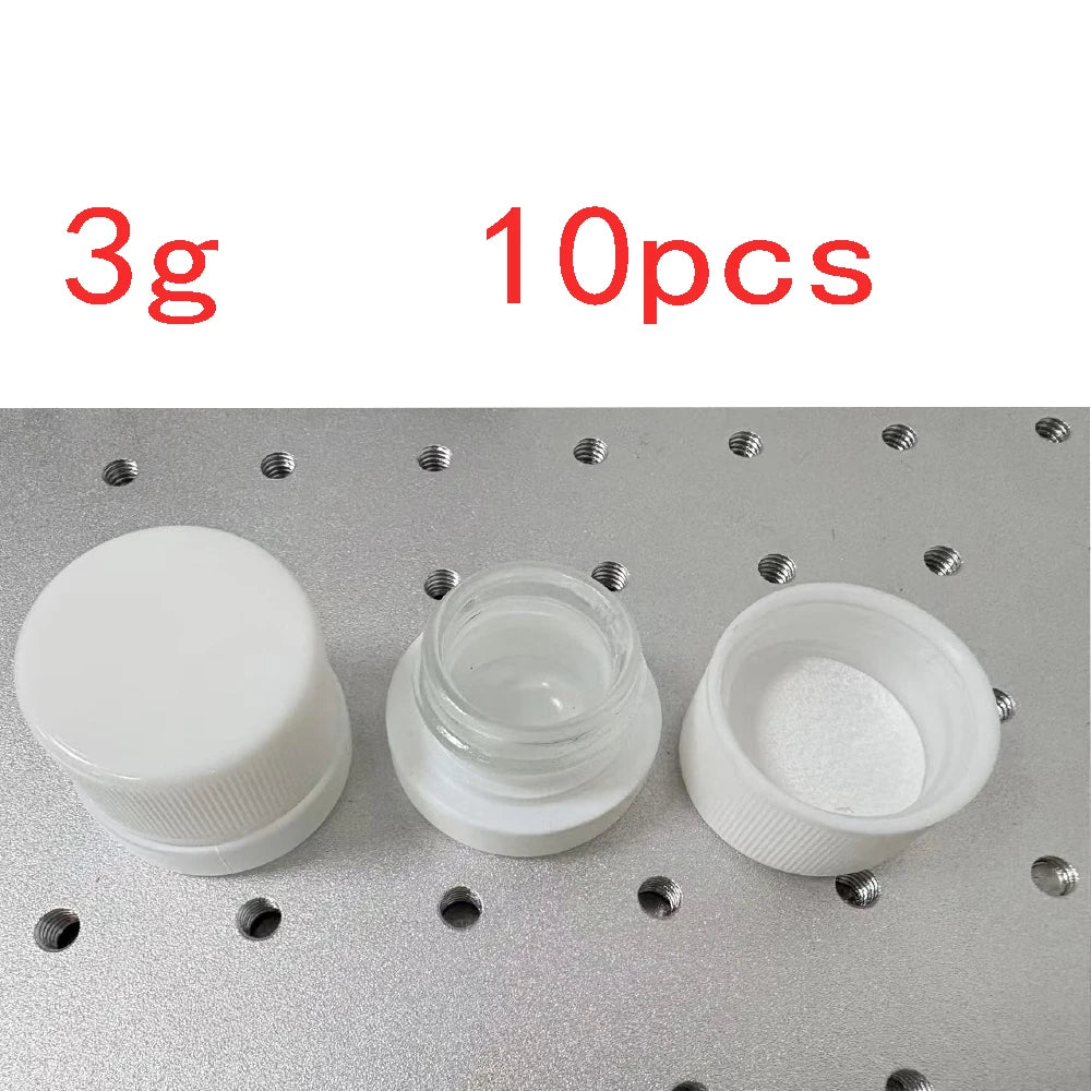 pots cosmétiques verre transparent couvercle noir blanc ensemble maquillage soins visage 9ml 3g minimaliste