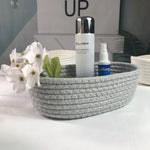 paniers rangement tressés rotin blanc beige gris clair réutilisables respectueux environnement moderne rustique multifonctionnels