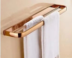 ensemble porte serviettes moderne rose doré salle bain fixations murales lisses opaques