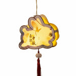 lampe décorative artisanale lapins dessins animés motifs floraux cordelette pompon opaques multicolores fête anniversaire