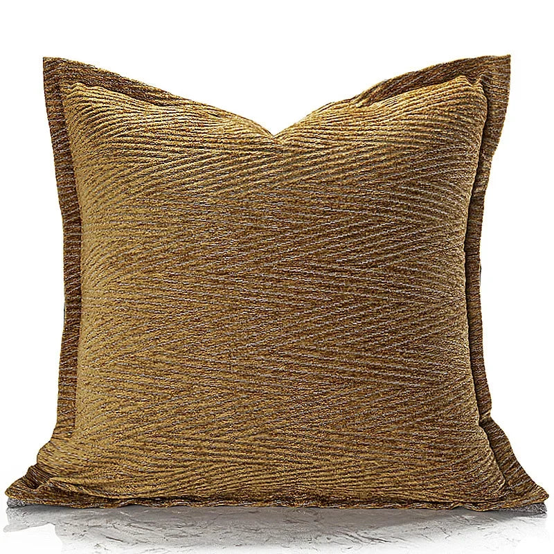 taies d'oreiller carrées tartan tissu chenille beige noir blanc décoratives modernes