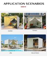 tonnelle rétractable moderne bleu clair durable anti uv imperméable alu windproof patio balcon
