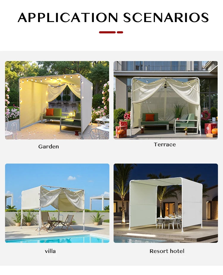 tonnelle rétractable moderne bleu clair durable anti uv imperméable alu windproof patio balcon