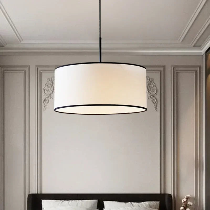 suspension lumineuse tissu blanc moderne chambre salon led 110 260v 3000k 6000k 2000 82000lm