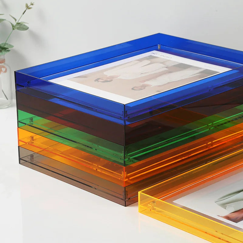 Cadre photo acrylique transparent jaune avec affiche DIY