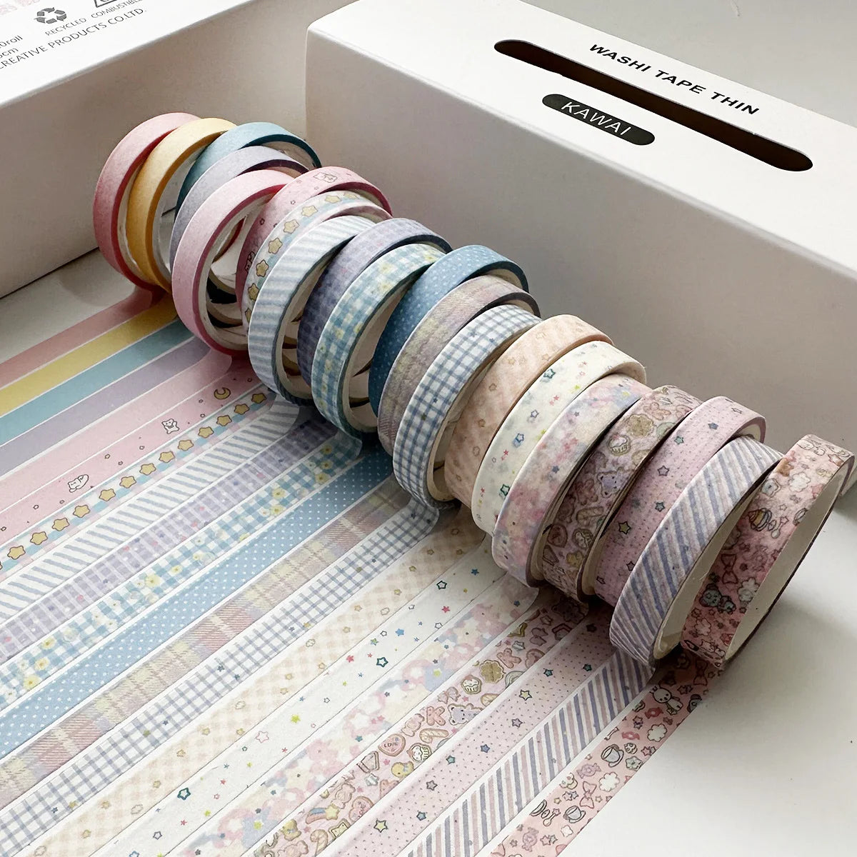 rubans adhésifs décoratifs vintage motifs floraux textes géométriques couleurs variées kawaii 35cm