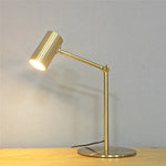 lampe table moderne dorée lisse interrupteur bouton led opaque chambre salon étude