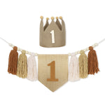 guirlande festivite couronne numerale deco chambre enfant motif pompon boho couleur neutre festive