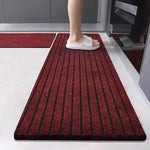tapis moderne antidérapant rayures horizontales couleurs rouge gris noir