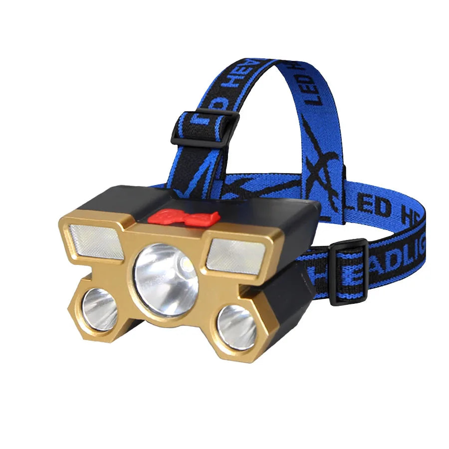 lampe frontale rechargeable led orange bande ajustable mode emergency camping