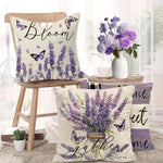 housse coussin fleurs lavande vintage maison chambre salon 40x40 45x45 50x50 60x60 polyester zipper