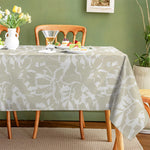 nappe table rectangulaire imperméable motif feuilles beige moderne polyester cuisine salon mariage extérieur
